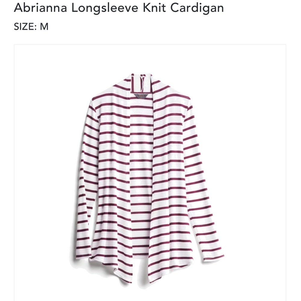 Red and white striped cardigan